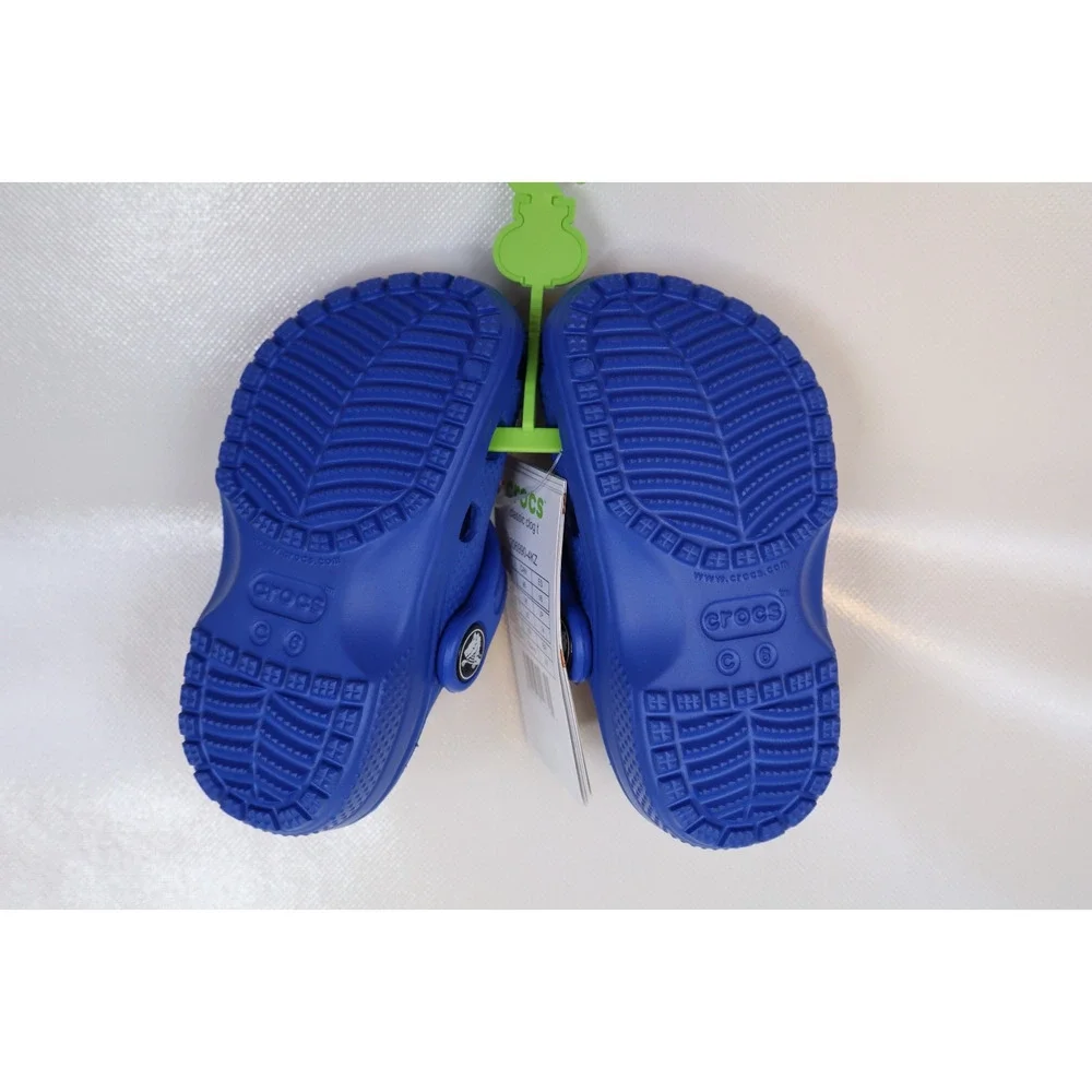 NEW Crocs Kid Boy Toddler Blue Bolt Waterproof Slingback Classic Clogs Size C6